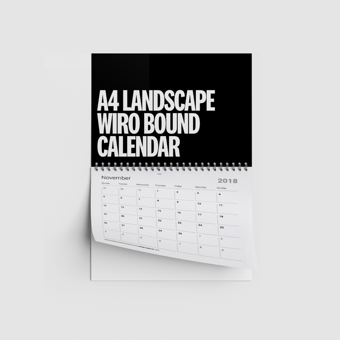 Personalised A4 Landscape Wiro Bound Calendar