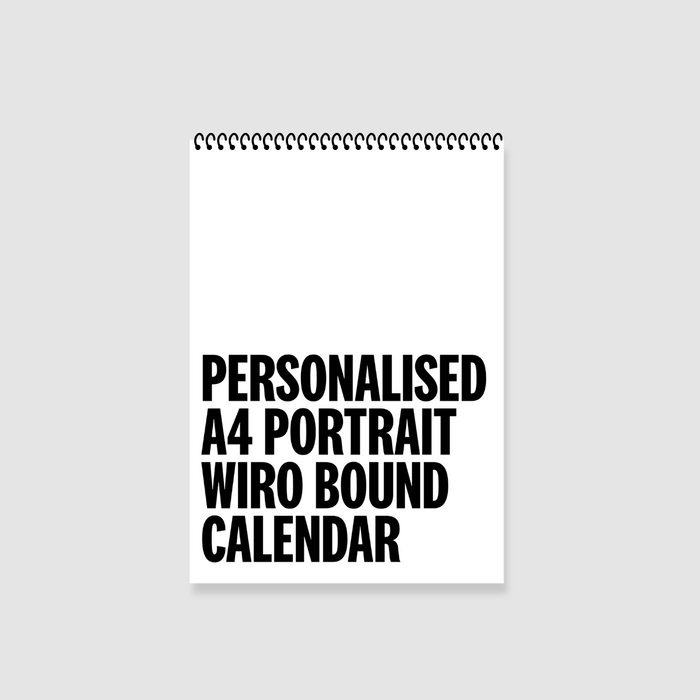 Personalised A4 Portrait Wiro Bound Calendar