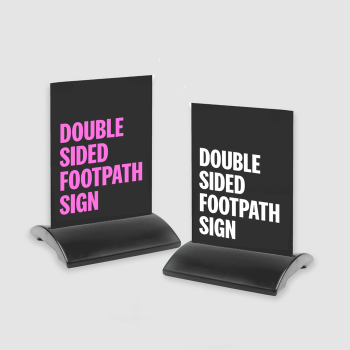 Double Sided Foot Path Sign (800x600mm) with Rubber Base