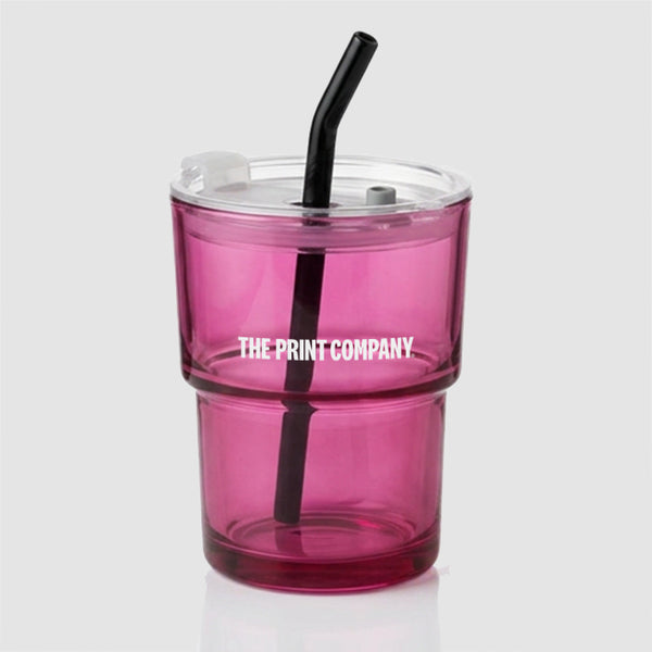 Glass Cup with Straw