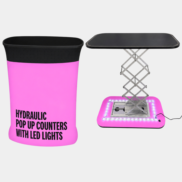 Hydraulic Pop Up Counters with LED Lights