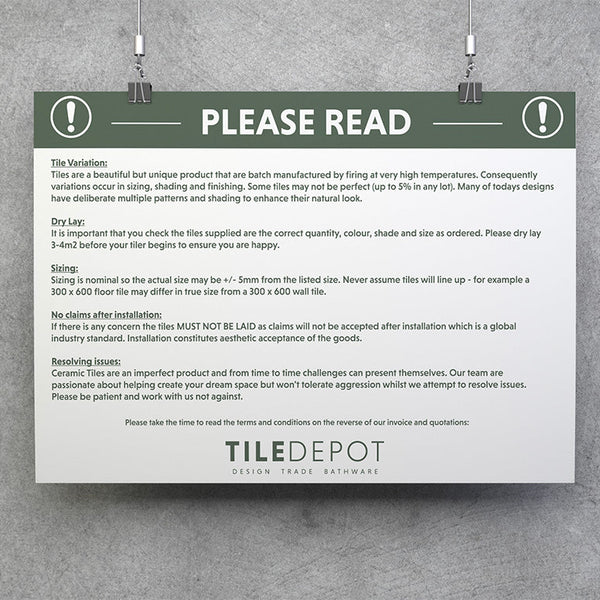The Tile Depot A1 Print Sign