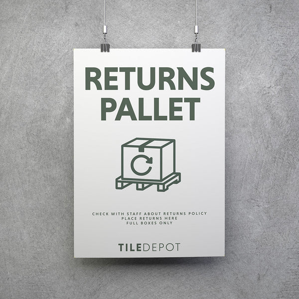 The Tile Depot A3 Coreflute Sign - Returns Pallet