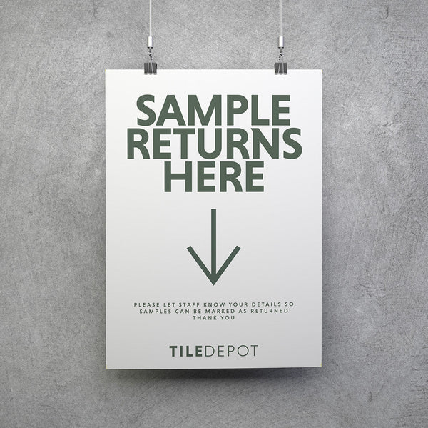 The Tile Depot A3 Coreflute Sign - Sample Returns Here