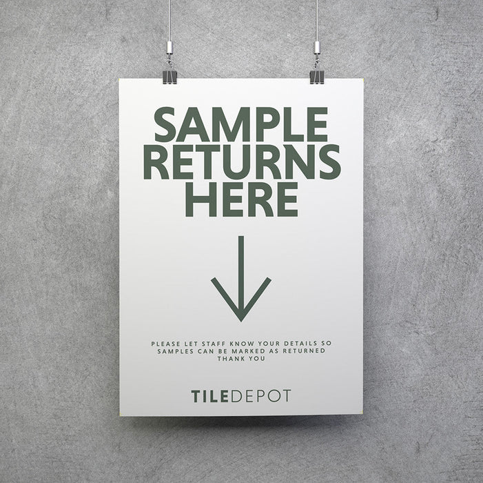The Tile Depot A3 Coreflute Sign - Sample Returns Here