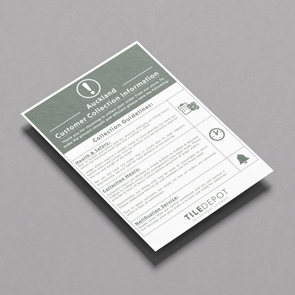 The Tile Depot A4 Print Sign - Auckland