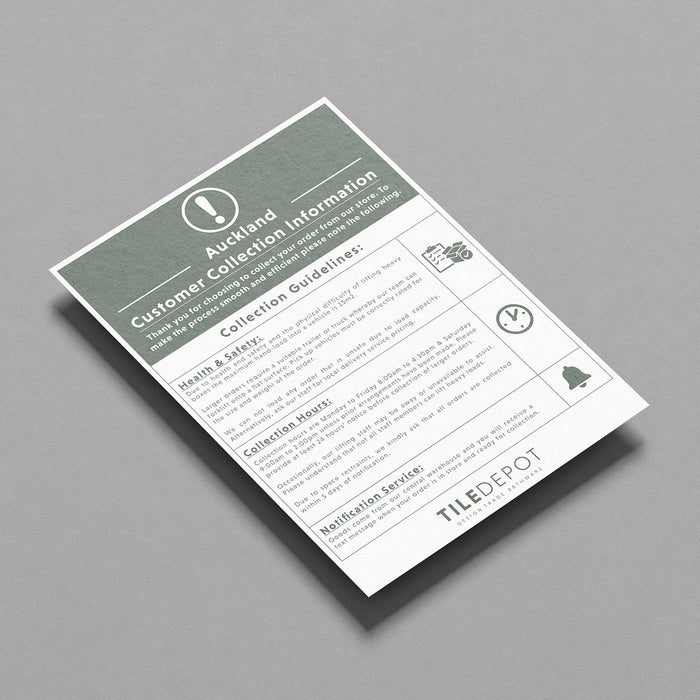 The Tile Depot A4 Print Sign - Auckland