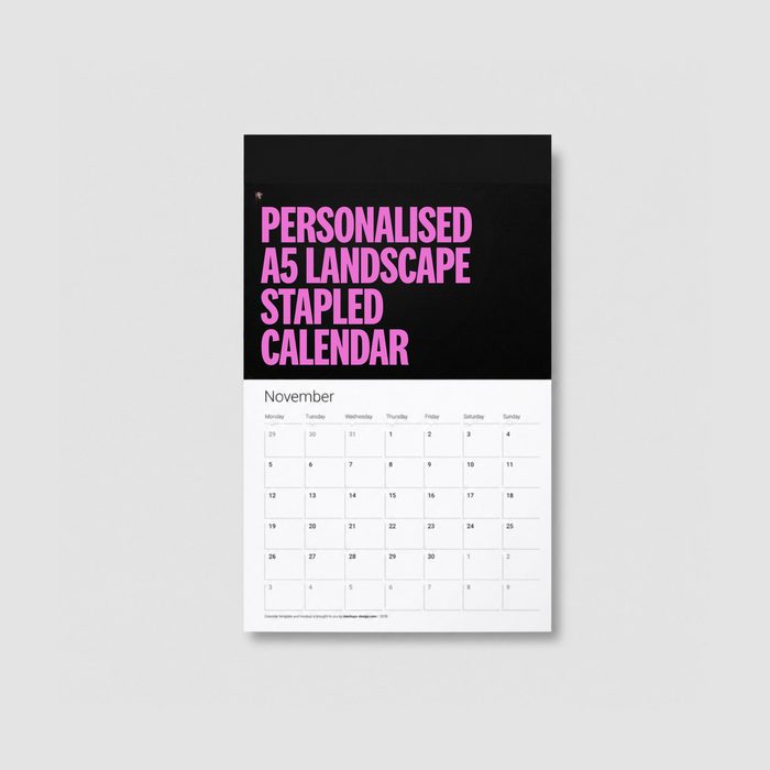 A5 Landscape Stapled Calendar