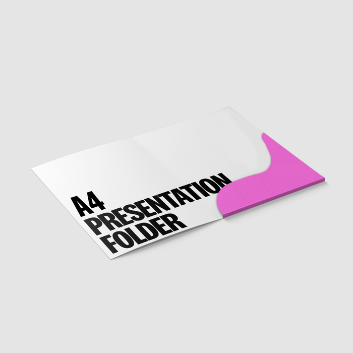 A4 Presentation Folders with Pocket & Business Card Slot - Taped and Flat Packed
