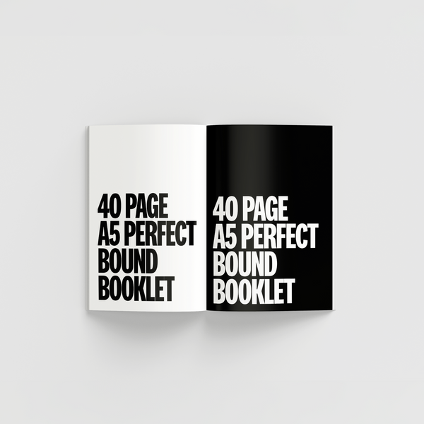40 Page A5 (210x148mm) Perfect Bound Booklet