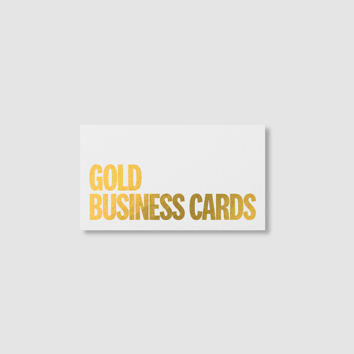 Gold Text on White Business Cards