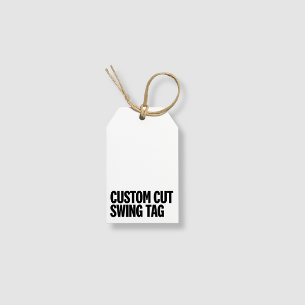 Custom Cut 90x55mm Swing Tag