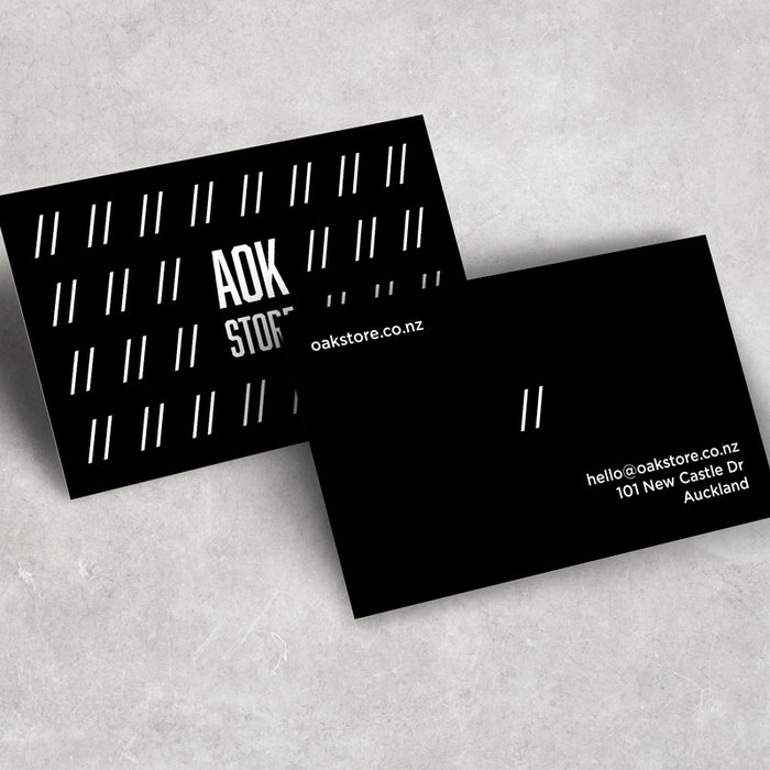 Black Business Card With White Text