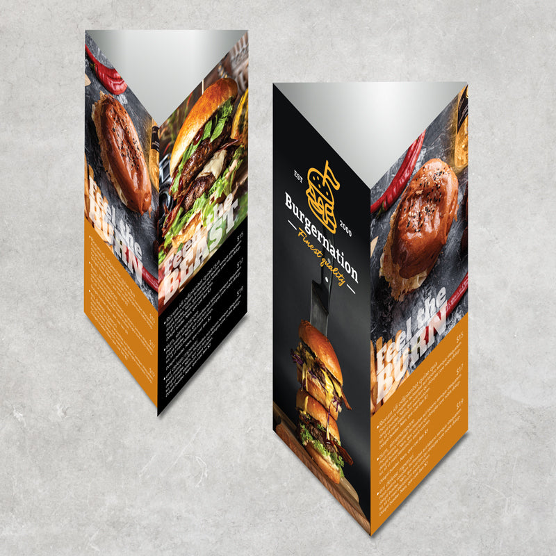 Cocktail Table Talker Example Medium 3 Sided Table Talker — The Print Company