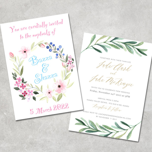 Wedding Invitations - Double Sided